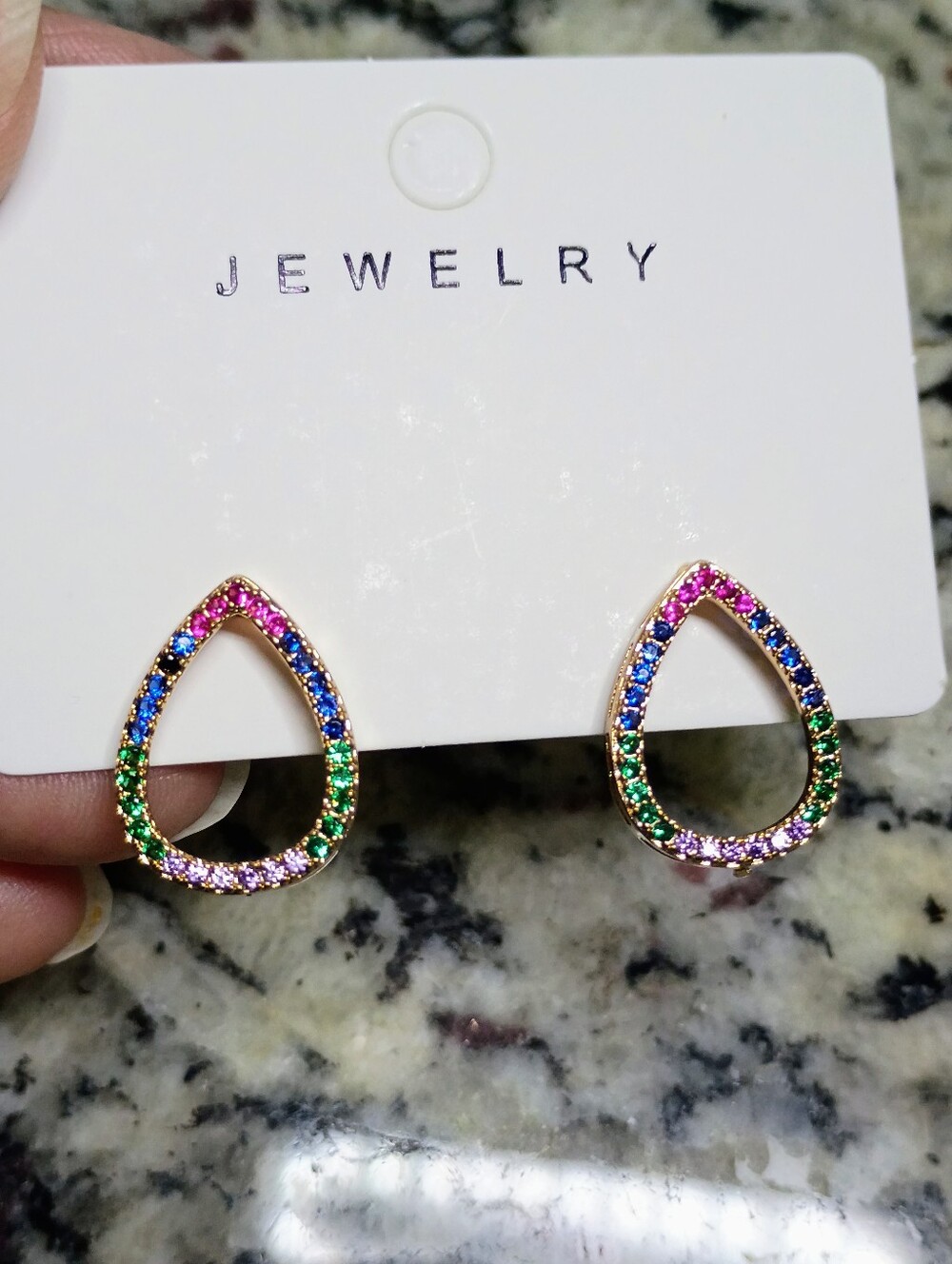 New Multicolor Teardrop Crystal Stud Earrings - CALLOUT